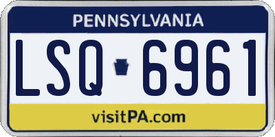 PA license plate LSQ6961