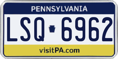 PA license plate LSQ6962