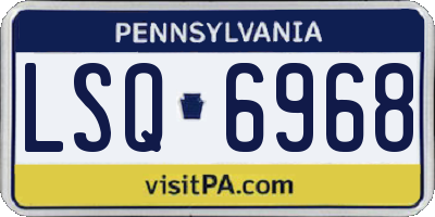 PA license plate LSQ6968