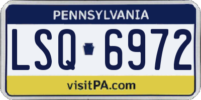 PA license plate LSQ6972