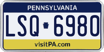 PA license plate LSQ6980