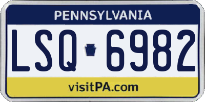 PA license plate LSQ6982