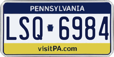 PA license plate LSQ6984