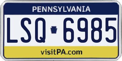 PA license plate LSQ6985
