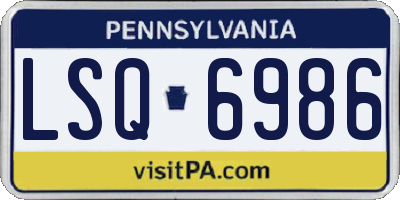 PA license plate LSQ6986