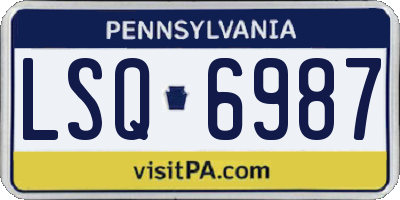 PA license plate LSQ6987