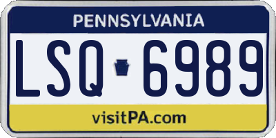 PA license plate LSQ6989