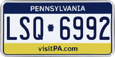 PA license plate LSQ6992