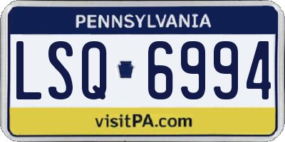 PA license plate LSQ6994
