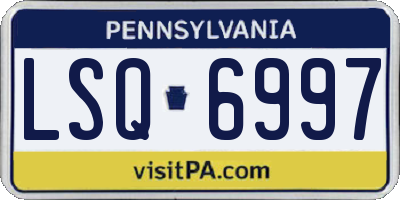 PA license plate LSQ6997