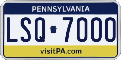 PA license plate LSQ7000