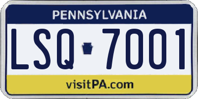 PA license plate LSQ7001