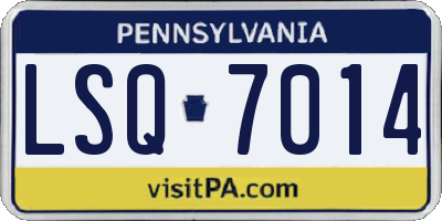 PA license plate LSQ7014