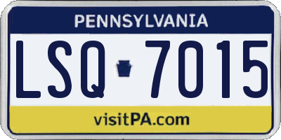 PA license plate LSQ7015