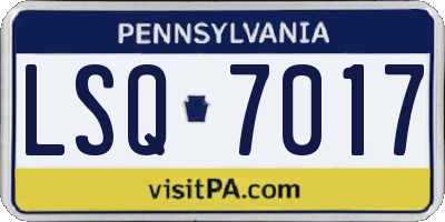 PA license plate LSQ7017