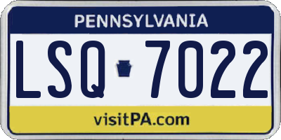 PA license plate LSQ7022