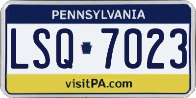 PA license plate LSQ7023