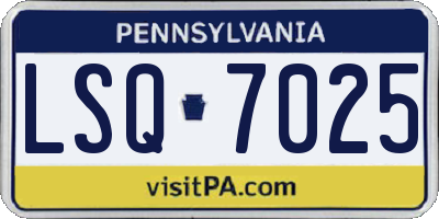 PA license plate LSQ7025