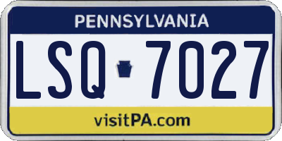 PA license plate LSQ7027