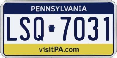PA license plate LSQ7031
