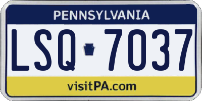PA license plate LSQ7037