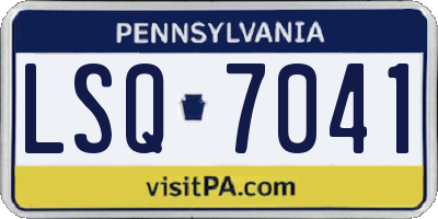 PA license plate LSQ7041