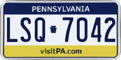 PA license plate LSQ7042