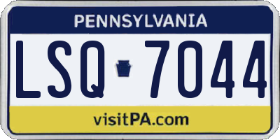 PA license plate LSQ7044