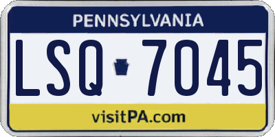 PA license plate LSQ7045