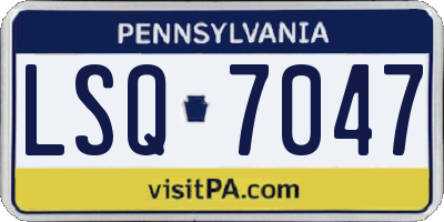 PA license plate LSQ7047