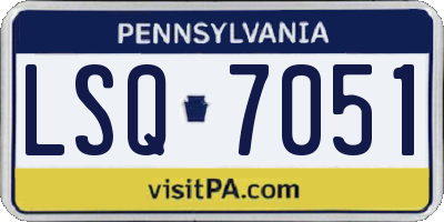 PA license plate LSQ7051