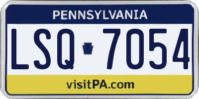 PA license plate LSQ7054