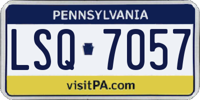 PA license plate LSQ7057