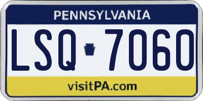PA license plate LSQ7060