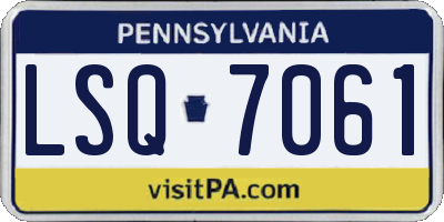 PA license plate LSQ7061