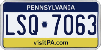 PA license plate LSQ7063