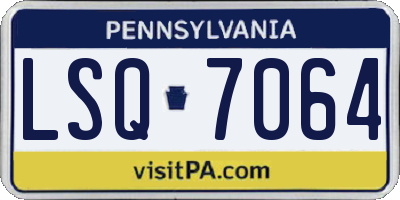 PA license plate LSQ7064