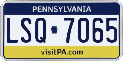 PA license plate LSQ7065