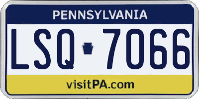 PA license plate LSQ7066