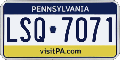 PA license plate LSQ7071