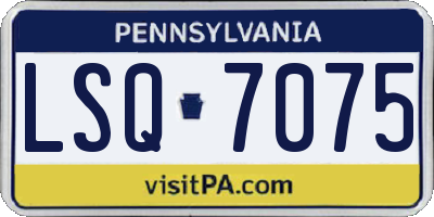 PA license plate LSQ7075
