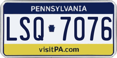 PA license plate LSQ7076