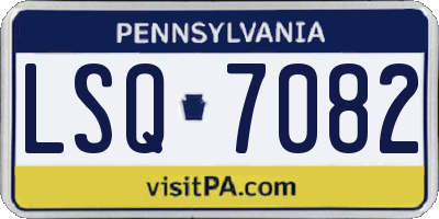 PA license plate LSQ7082