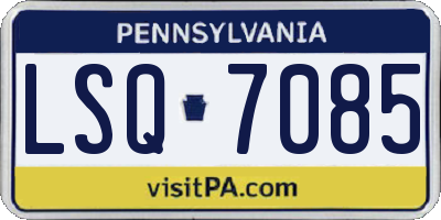 PA license plate LSQ7085