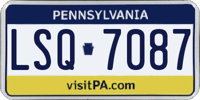 PA license plate LSQ7087