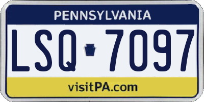PA license plate LSQ7097