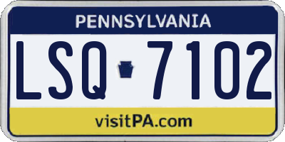 PA license plate LSQ7102