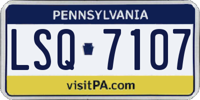 PA license plate LSQ7107
