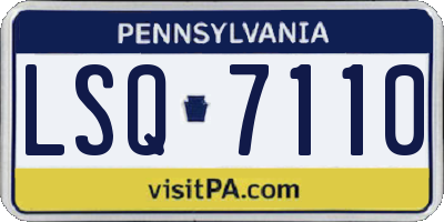 PA license plate LSQ7110