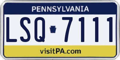 PA license plate LSQ7111